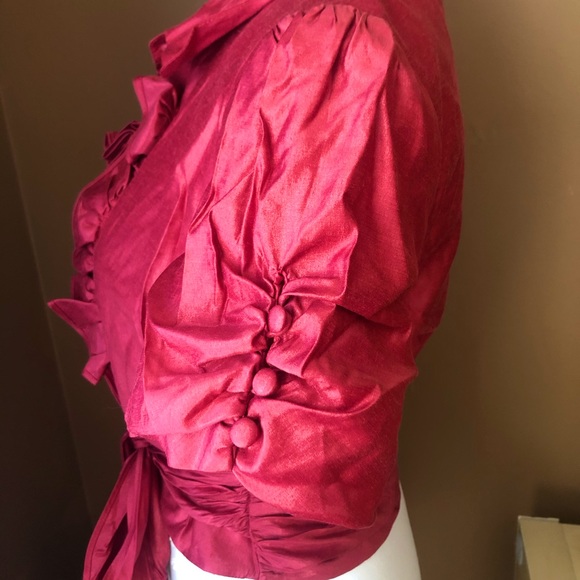 Ruffle Accent Collared Blouse ๐ - Picture 6 of 9